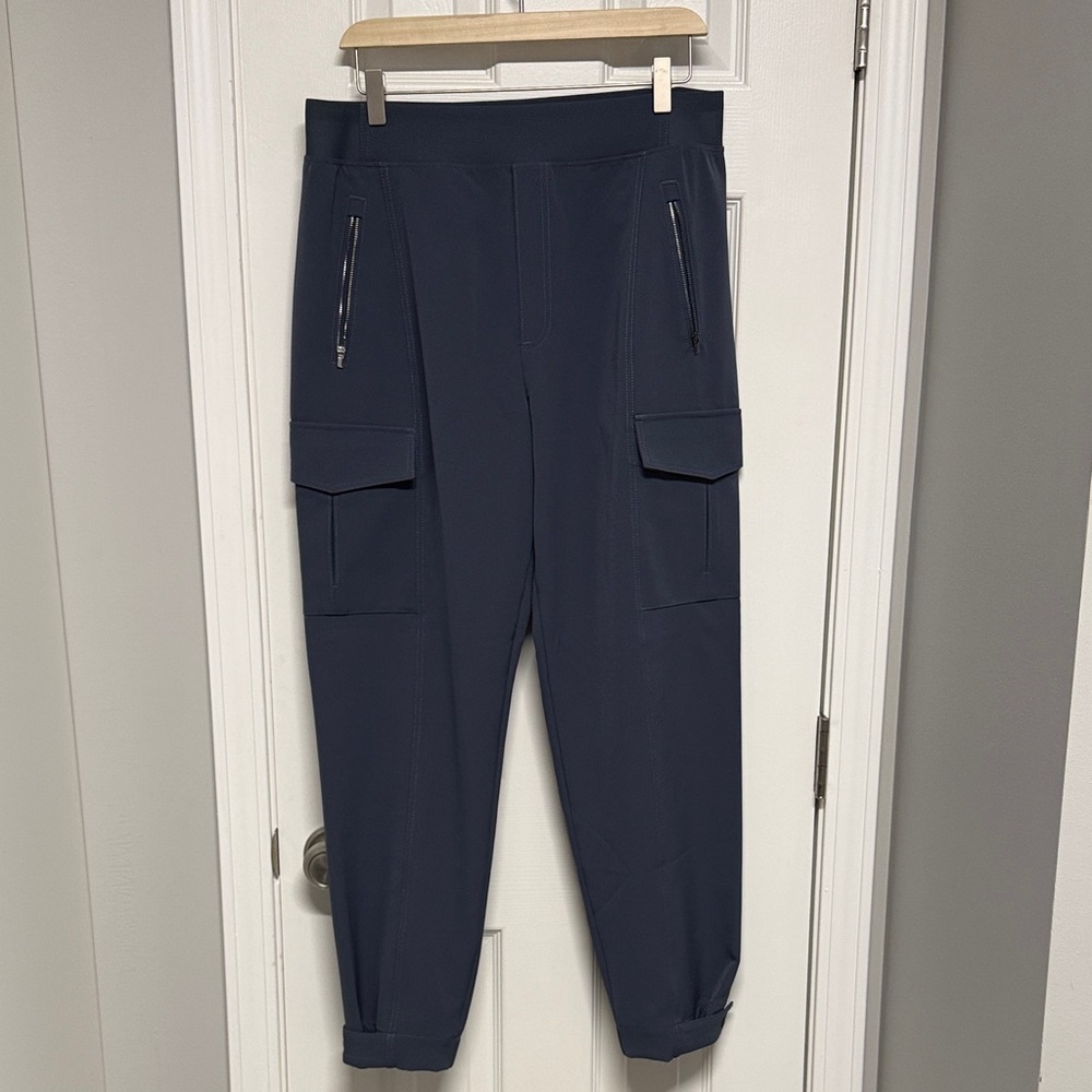 Athleta Navy Joggers with Zippered Pockets